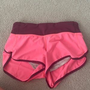 RARE pink/fuchsia lululemon shorts. Size 2 & 2.5 length